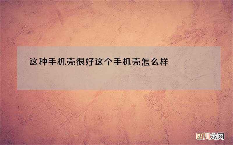 这种手机壳很好 这个手机壳怎么样