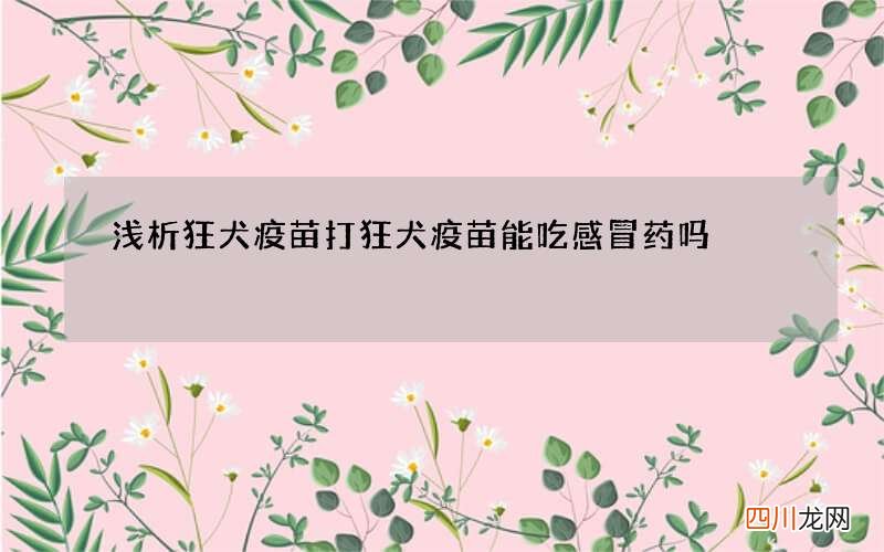 浅析狂犬疫苗 打狂犬疫苗能吃感冒药吗