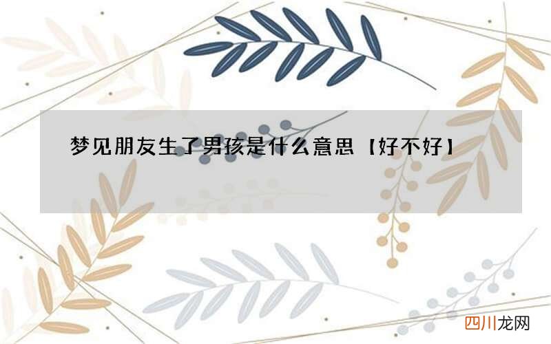 梦见朋友生了男孩是什么意思