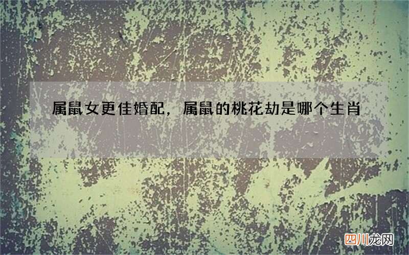 属鼠女更佳婚配，属鼠的桃花劫是哪个生肖