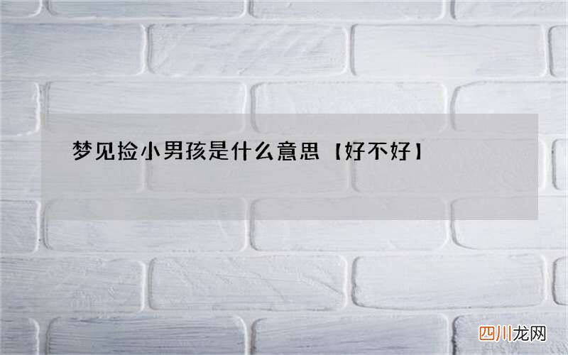 梦见捡小男孩是什么意思