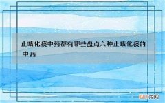 止咳化痰中药都有哪些 盘点六种止咳化痰的中药
