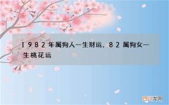 1982年属狗人一生财运，82属狗女一生桃花运