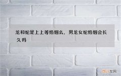 龙和蛇是上上等婚姻么，男龙女蛇婚姻会长久吗