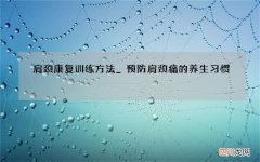 肩颈康复训练方法_预防肩颈痛的养生习惯