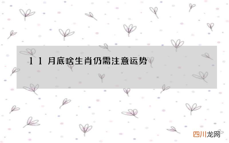 11月底啥生肖仍需注意运势