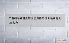 严重的毛孔粗大的原因具体是什么 毛孔变大怎么办