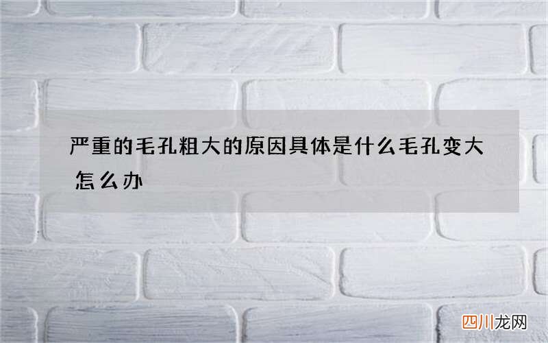 严重的毛孔粗大的原因具体是什么 毛孔变大怎么办