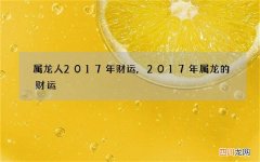 属龙人2017年财运,2017年属龙的财运