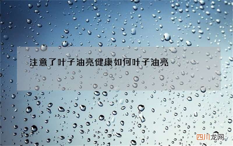 注意了叶子油亮健康 如何叶子油亮