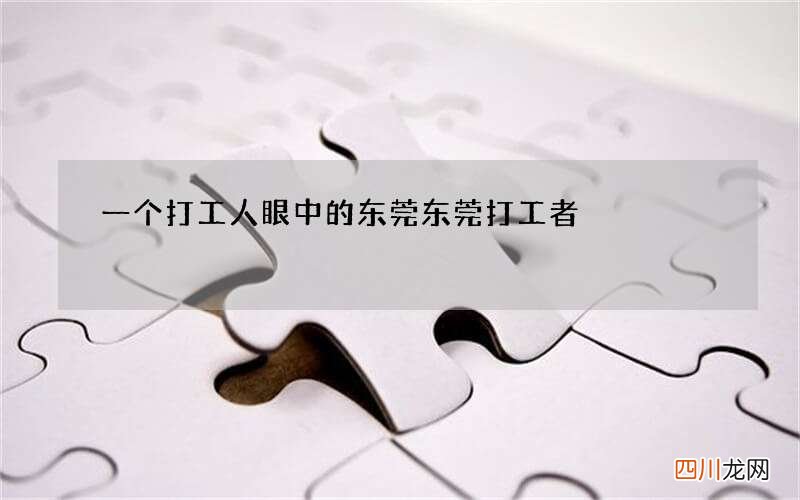 一个打工人眼中的东莞 东莞打工者