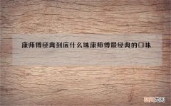 康师傅经典到底什么味 康师傅最经典的口味