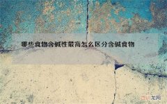 哪些食物含碱性最高 怎么区分含碱食物