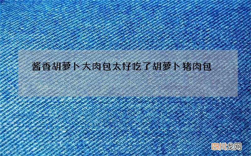 酱香胡萝卜大肉包太好吃了 胡萝卜猪肉包