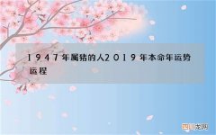 1947年属猪的人2019年本命年运势运程