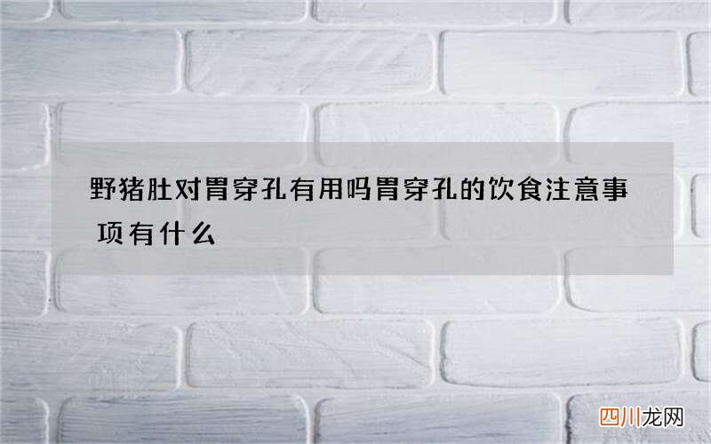 野猪肚对胃穿孔有用吗 胃穿孔的饮食注意事项有什么