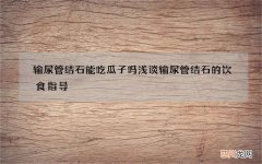 输尿管结石能吃瓜子吗 浅谈输尿管结石的饮食指导