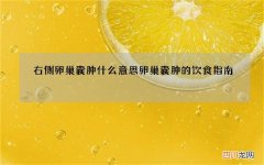 右侧卵巢囊肿什么意思 卵巢囊肿的饮食指南