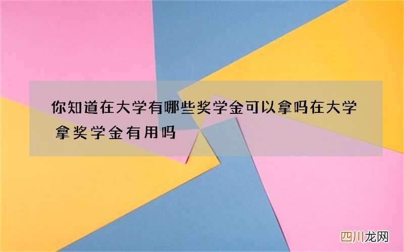 你知道在大学有哪些奖学金可以拿吗 在大学拿奖学金有用吗