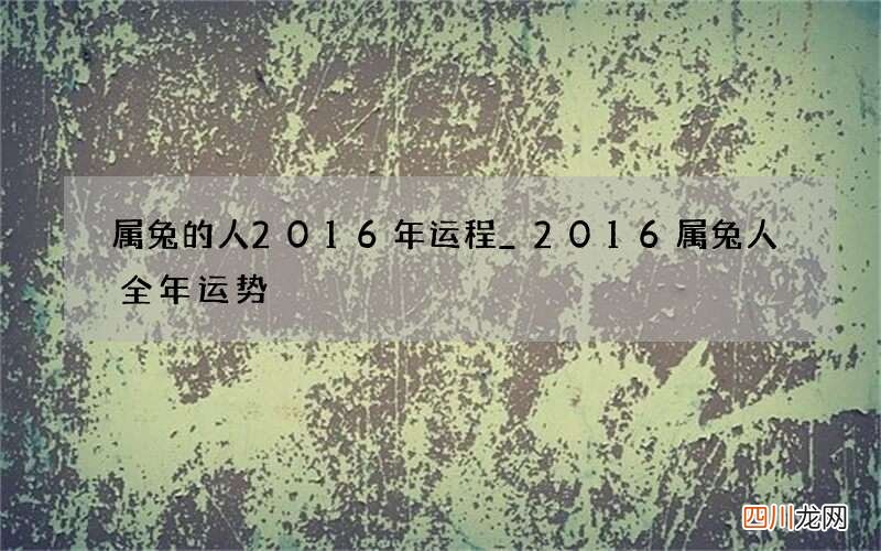 属兔的人2016年运程_2016属兔人全年运势