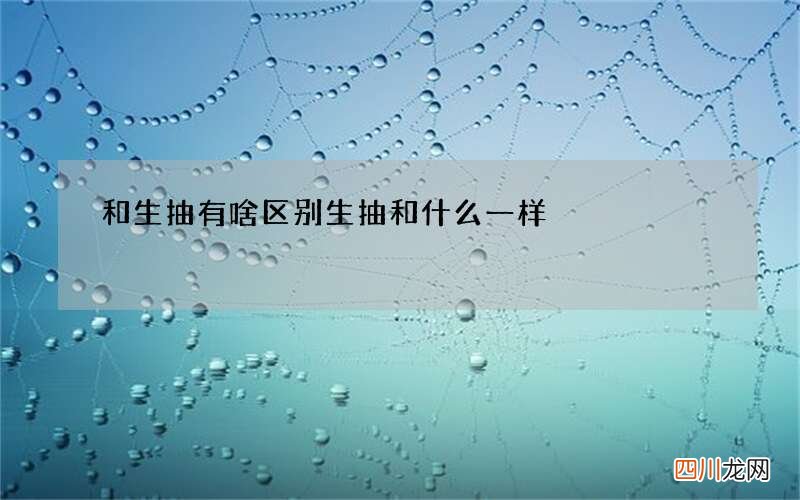 和生抽有啥区别 生抽和什么一样