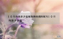 10斤肉放多少盐 做香肠的调料配方10斤肉放多少盐