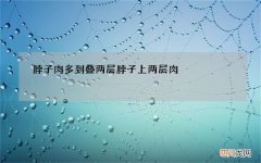 脖子肉多到叠两层 脖子上两层肉