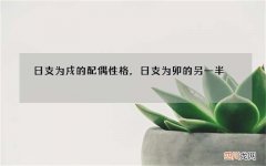 日支为戌的配偶性格，日支为卯的另一半