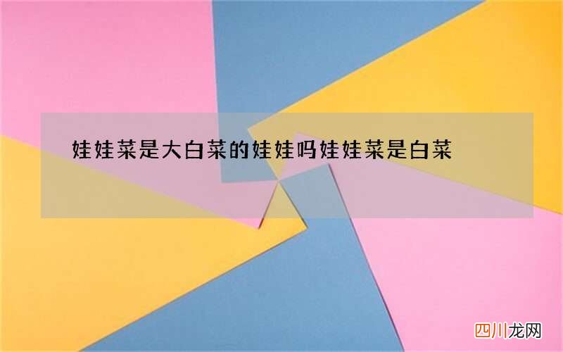 娃娃菜是大白菜的娃娃吗 娃娃菜是白菜?