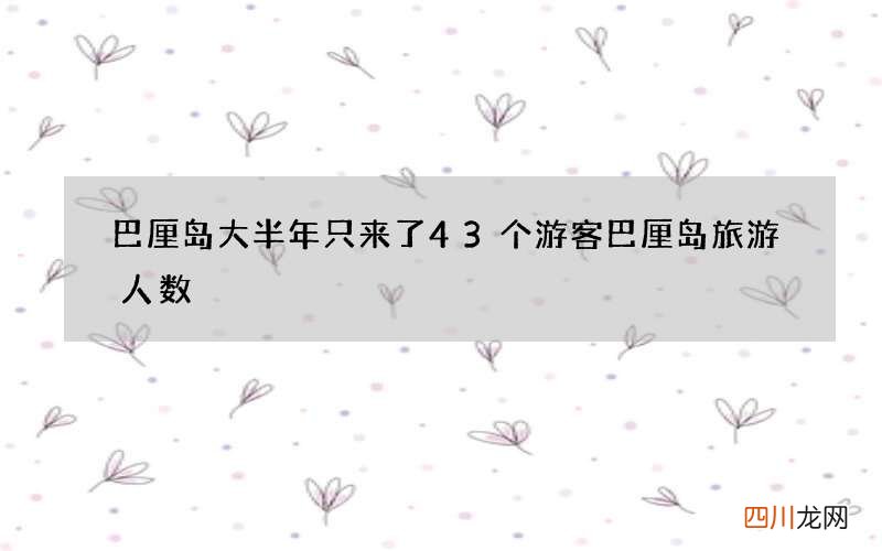 巴厘岛大半年只来了43个游客 巴厘岛旅游人数