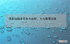 戊辰日柱走什么大运好，十大富贵日柱