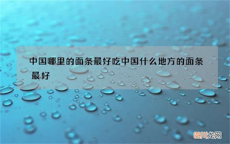 中国哪里的面条最好吃 中国什么地方的面条最好