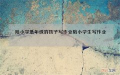 陪小学低年级的孩子写作业 陪小学生写作业