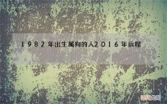 1982年出生属狗的人2016年运程