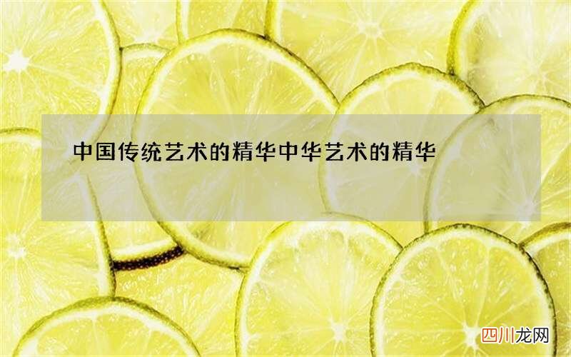 中国传统艺术的精华 中华艺术的精华