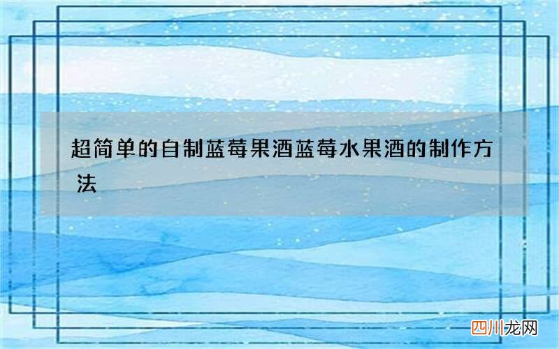超简单的自制蓝莓果酒 蓝莓水果酒的制作方法