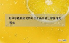 指甲草植物染发的方法 正确染发让你变得美美哒