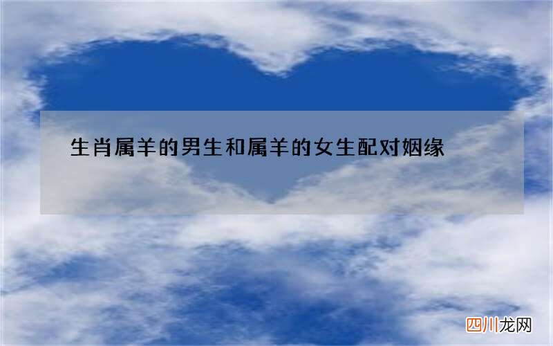生肖属羊的男生和属羊的女生配对姻缘