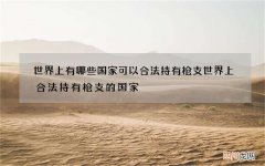 世界上有哪些国家可以合法持有枪支 世界上合法持有枪支的国家