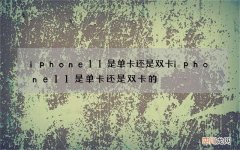 iphone11是单卡还是双卡 iphone11是单卡还是双卡的