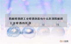 精酿啤酒跟工业啤酒到底有什么区别 精酿跟工业啤酒的区别
