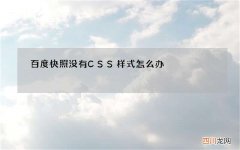百度快照没有CSS样式怎么办