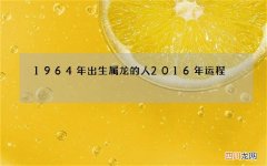 1964年出生属龙的人2016年运程