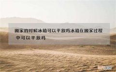 搬家的时候冰箱可以平放吗 冰箱在搬家过程中可以平放吗