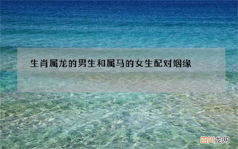 生肖属龙的男生和属马的女生配对姻缘
