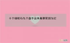 十个绿松石九个盘不出来竟都是因为它