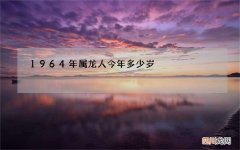 1964年属龙人今年多少岁，状态如何
