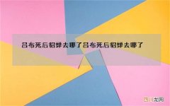 吕布死后貂蝉去哪了 吕布死后貂蝉去哪了?