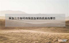 尿血三个加号的原因 血尿的疾病有哪些