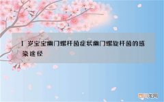1岁宝宝幽门螺杆菌症状 幽门螺旋杆菌的感染途径